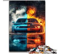 Rompecabezas de 1000 Piezas para Adolescentes, Coche Deportivo de Hielo y Fuego, para Mayores de 14 años Decoración del hogar como Regalo para Toda la Familia y Amigos tamaño 26x38cm