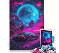 Rompecabezas de 1000 Piezas para Adolescentes Coche Deportivo en el Espacio decoración de Pared de Juguete Entrena tu Cerebro y Tus Manos Gran Regalo para los Amantes de los Videojuegos 38x52cm