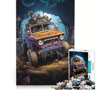 Rompecabezas de 1000 Piezas para Adolescentes: Coche Monstruo Distópico V, Juegos educativos, Divertidos y con Humor, cumpleaños 38x26cm