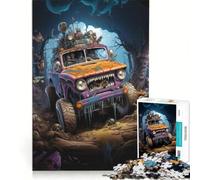Rompecabezas de 1000 Piezas para Adolescentes: Coche Monstruo distópico V, Juegos relajantes, difícil y desafiante, Regalo de cumpleaños, Regalos 38x52cm