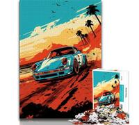Rompecabezas de 1000 Piezas para Adolescentes Coches Deportivos clásicos con póster y Hoja de Trivia a Juego para Mayores de 14 años 38x26cm