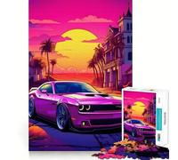 Rompecabezas de 1000 Piezas para Adolescentes Coches,Puesta de Sol,Bordes limpios,Juego de concentración Mental,Juego Lento,Divertido,Regalo de cumpleaños (38x52cm)