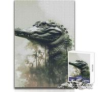 Rompecabezas de 1000 Piezas para Adolescentes, cocodrilo de pantano, Tardes relajantes, Ajuste, Corte de precisión, Juguete para Jugar, tamaño 50x75cm