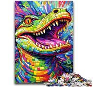 Rompecabezas de 1000 Piezas para Adolescentes, cocodrilos Coloridos, Rompecabezas para Adultos, Juegos Divertidos, decoración de Pared, cumpleaños y Navidad (50x75cm)