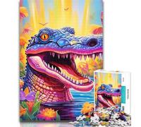 Rompecabezas de 1000 Piezas para Adolescentes, cocodrilos del Nilo, 50x75cm Ideal para interacción Entre Padres e Hijos a Partir de 14 años