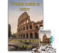 Rompecabezas de 1000 Piezas para Adolescentes, Coliseo con Cita inspiradora, Juegos Familiares, decoración del hogar, Regalos de Amigo Secreto (38x52cm)