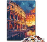 Rompecabezas de 1000 Piezas para Adolescentes, Coliseo Romano al Atardecer, 1000 Piezas para Adultos, Ideal para aliviar el estrés, desafío difícil, Regalo de Amigo Secreto (50x75cm)