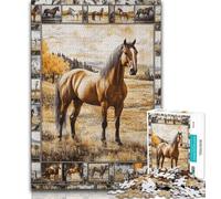 Rompecabezas de 1000 Piezas para Adolescentes Collage de Caballos 1000 Piezas para Adolescentes para un Juego desafiante y Familiar 26x38cm