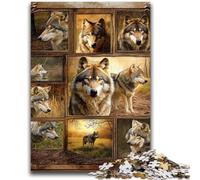 Rompecabezas de 1000 Piezas para Adolescentes, Collage de Lobos, diversión Familiar, Actividades en casa, Regalo de cumpleaños, Regalos de Viaje, para niños de 14 años y más, 38x26cm