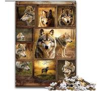 Rompecabezas de 1000 Piezas para Adolescentes, Collage de Lobos, Ideal para Decorar Paredes cumpleaños y Navidad para Mayores de 14 años (26x38cm)