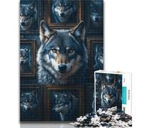 Rompecabezas de 1000 Piezas para Adolescentes, Collage de Lobos, para Adultos y Adolescentes, Juego desafiante para Todos, para Mujeres, Regalos para Hombres, 26x38cm