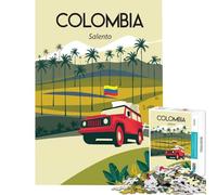 Rompecabezas de 1000 Piezas para Adolescentes Colombia Salento Palms Tra Juguetes educativos de Aprendizaje Juegos relajantes Una Obra de Arte Regalos de cumpleaños Tamaño 38x26cm