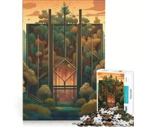 Rompecabezas de 1000 Piezas para Adolescentes Color Verde Atardecer Juegos Divertidos Entrena tu Cerebro y Tus Manos Mejora el Amor Entre Parejas 50x75cm