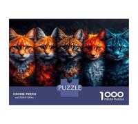 Rompecabezas De 1000 Piezas para Adolescentes Colorful Abstract Cats Rompecabezas para Adultos Juguetes De Bricolaje Decoración del Hogar Regalo De Cumpleaños, Regalos, 38x26cm/1000pcs