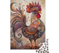 Rompecabezas De 1000 Piezas para Adolescentes Colorful Abstract Rooster Art Rompecabezas para Adultos Juego De Ingenio Decoración Ayuda A Ejercitar El Cerebro 70x50cm/1000pcs
