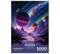 Rompecabezas De 1000 Piezas para Adolescentes Colorful Alien Landscape with Planets Rompecabezas para Adultos Juego De Ingenio Análisis Y Lógica Actividades Divertidas En Casa, 52x38cm/1000pcs