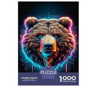 Rompecabezas De 1000 Piezas para Adolescentes Colorful Bear Wall Art Print Rompecabezas para Adultos Juguetes DIY Desafío Difícil Regalos para Amigos Y Familiares 52x38cm/1000pcs