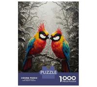 Rompecabezas De 1000 Piezas para Adolescentes Colorful Birds in Forest Painting Rompecabezas para Adultos Juegos Relajantes Mejora La Memoria Ayuda A Ejercitar El Cerebro 38x26cm/1000pcs