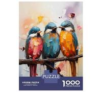 Rompecabezas De 1000 Piezas para Adolescentes Colorful Birds Painting Art Print Rompecabezas para Adultos Juego Familiar Pero Divertido Y Humorístico Desafío Educativo 70x50cm/1000pcs