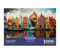 Rompecabezas De 1000 Piezas para Adolescentes Colorful Canal Houses Rompecabezas para Adultos Juegos Familiares Regalos para Mujeres Cumpleaños 70x50cm/1000pcs