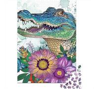 Rompecabezas De 1000 Piezas para Adolescentes Colorful Crocodile Art Print-3 Rompecabezas para Adultos Juego Familiar Desafío Difícil Interacción Entre Padres E Hijos 70x50cm/1000pcs