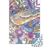 Rompecabezas De 1000 Piezas para Adolescentes Colorful Crocodile Coloring Book Page Rompecabezas para Adultos Juego Práctico Arte De Pared Oferta como Regalos para Toda La Familia 70x50cm/1000pcs