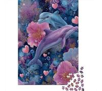 Rompecabezas De 1000 Piezas para Adolescentes Colorful Dolphins Art Print-1 Rompecabezas para Adolescentes Juego Práctico para Mejorar La Memoria Regalos Y Cumpleaños Únicos 52x38cm/1000pcs