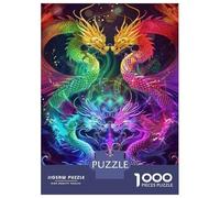 Rompecabezas De 1000 Piezas para Adolescentes Colorful Dragon Art Print-2 Rompecabezas para Adultos Juego Práctico Decoración De Pared Regalos Y Cumpleaños Únicos 70x50cm/1000pcs