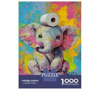Rompecabezas De 1000 Piezas para Adolescentes Colorful Elephant Art Rompecabezas para Adultos Juegos Relajantes Decoración Desafío Educativo 70x50cm/1000pcs