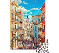 Rompecabezas De 1000 Piezas para Adolescentes Colorful European Street Scene-4 Rompecabezas Juegos Divertidos Desafío Difícil Cumpleaños Y Navidad 38x26cm/1000pcs
