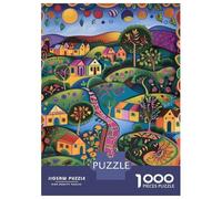 Rompecabezas De 1000 Piezas para Adolescentes Colorful Fantasy Landscape Art Print Rompecabezas para Adolescentes Juguetes Antiestrés Regalo De Cumpleaños para Cumpleaños, Navidad 38x26cm/1000pcs