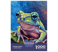 Rompecabezas De 1000 Piezas para Adolescentes Colorful Frog Painting Rompecabezas para Adolescentes Juguetes Antiestrés Regalos para Mujeres Regalos para Reducir El Estrés 38x26cm/1000pcs