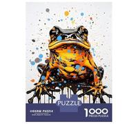 Rompecabezas De 1000 Piezas para Adolescentes Colorful Frog Painting Rompecabezas para Adultos Juguetes Antiestrés Regalos De Desafío Difícil para Amigos Y Familiares 52x38cm/1000pcs
