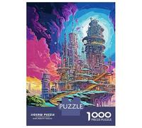 Rompecabezas De 1000 Piezas para Adolescentes Colorful Galaxy City Rompecabezas para Adultos Juego Práctico Pero Divertido Y Humorístico Regalos para Reducir El Estrés 38x26cm/1000pcs