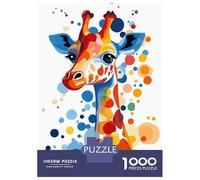 Rompecabezas De 1000 Piezas para Adolescentes Colorful Giraffe Portrait Rompecabezas Juegos Relajantes Análisis Y Lógica Reducción del Estrés Regalos 38x26cm/1000pcs
