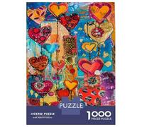 Rompecabezas De 1000 Piezas para Adolescentes Colorful Heart Collage Art Rompecabezas para Adultos Juegos Relajantes Análisis Y Lógica para Cumpleaños, Navidad 52x38cm/1000pcs