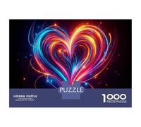 Rompecabezas De 1000 Piezas para Adolescentes Colorful Heart Light Art Rompecabezas para Adultos Juegos De Relajación Ensamblaje De Patrones Diversión En Casa Actividades, 70x50cm/1000pcs