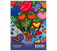 Rompecabezas De 1000 Piezas para Adolescentes Colorful Heart Tree Art Print Rompecabezas para Adultos Juego Práctico Mejora La Memoria Regalo De Cumpleaños, Regalos, 70x50cm/1000pcs