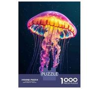 Rompecabezas De 1000 Piezas para Adolescentes Colorful Jellyfish Poster Rompecabezas para Adultos Juguete Decoración De Pared Decoración Perfecta Regalos Y Cumpleaños Únicos 38x26cm/1000pcs