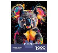 Rompecabezas De 1000 Piezas para Adolescentes Colorful Koala Portrait Rompecabezas Juegos Relajantes Decoración De Pared Regalos para Amigos Y Familiares 38x26cm/1000pcs
