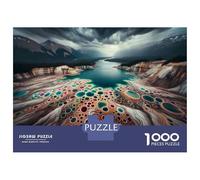 Rompecabezas De 1000 Piezas para Adolescentes Colorful Lake Landscape Rompecabezas para Adultos Juegos Relajantes Mejora La Memoria Ayuda A Ejercitar El Cerebro 38x26cm/1000pcs