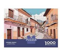 Rompecabezas De 1000 Piezas para Adolescentes Colorful Latin American Village Street Scene Rompecabezas Juegos Divertidos Carrera De Velocidad Manual Cumpleaños 70x50cm/1000pcs