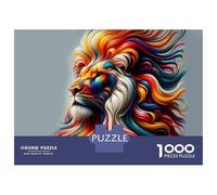 Rompecabezas De 1000 Piezas para Adolescentes Colorful Lion Art Print-5 Rompecabezas para Adultos Juegos Relajantes Decoración Desafío Educativo 38x26cm/1000pcs