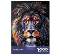 Rompecabezas De 1000 Piezas Para Adolescentes Colorful Lion Portrait Poster, Picture, Metal Print, Paint by BRE Rompecabezas Para Adultos Juguete Decoración De Pared Mejora La Memoria Desafío Educativ