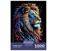Rompecabezas De 1000 Piezas para Adolescentes Colorful Lion Wall Art Print-1 Rompecabezas para Adultos Juegos Relajantes Regalos para Mujeres Interacción Entre Padres E Hijos 38x26cm/1000pcs