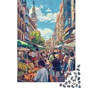 Rompecabezas De 1000 Piezas para Adolescentes Colorful Market Street Scene -1 Rompecabezas para Adultos Juego Familiar Análisis Y Lógica Actividades Divertidas En Casa 38x26cm/1000pcs