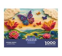 Rompecabezas De 1000 Piezas para Adolescentes Colorful Paper Art Butterflies Rompecabezas para Adultos Juegos Relajantes Ensamblaje De Patrones Regalos De Cumpleaños Y Únicos 52x38cm/1000pcs