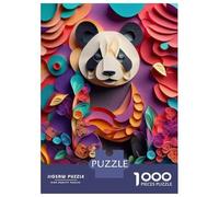 Rompecabezas De 1000 Piezas para Adolescentes Colorful Paper Art Panda Rompecabezas para Adultos Juegos Relajantes Alivia El Estrés Ayuda A Ejercitar El Cerebro 70x50cm/1000pcs