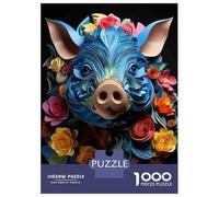 Rompecabezas De 1000 Piezas para Adolescentes Colorful Paper Quilling Pig Art Rompecabezas para Adolescentes Juegos Relajantes Decoración Perfecta Regalos De Cumpleaños Y Únicos 70x50cm/1000pcs