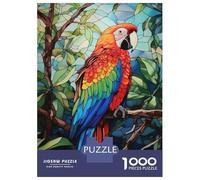 Rompecabezas De 1000 Piezas Para Adolescentes Colorful Parrot Stained Glass Style Art Rompecabezas Juegos Divertidos Para La Diversión Familiar Oferta Como Regalos Para Toda La Familia 70x50cm/1000pcs